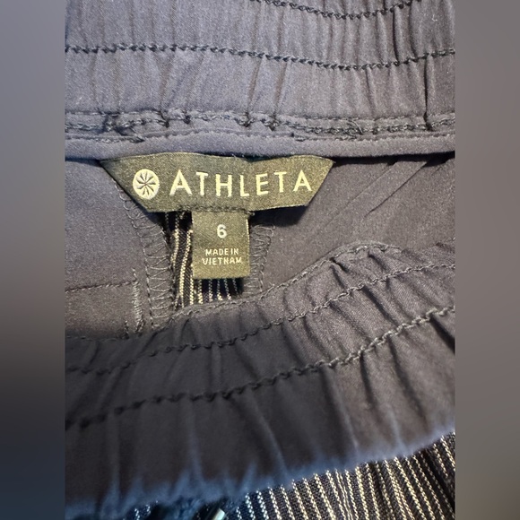 Athleta  Striped Bali Linen‎ Ankle Pants Women’s Size 6 - Picture 5 of 6
